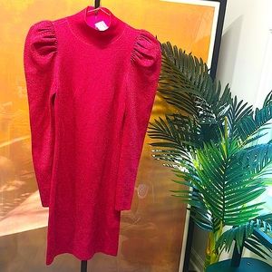 BNWT Alice + Olivia Metallic Knit Mini Dress
